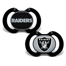 Las Vegas Raiders Baby Pacifiers 2 Pack Set Officially Licensed FREE SHIPPING