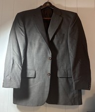 Alexandre London Savile Row Gray Blue Wool Blazer Men's Size UK 42 Short S9