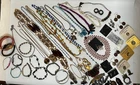 Lot Of 58 PCS Collection of Miscellaneous Vintage Costume Jewelry, Silver, Amber