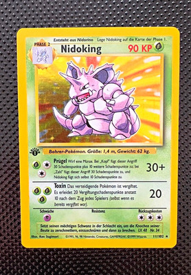 Nidoking 1st Edition Base Set 1999 - German - Near Mint Holo - No Shadowless