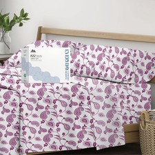 100 Organic Cotton Printed Sheets King Size - Percale Weave Cotton King Size...