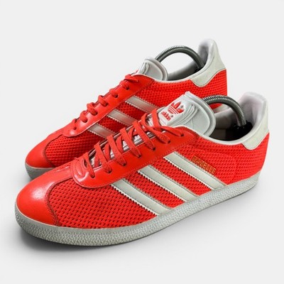 Adidas Gazelle Mesh Leder Sneaker Turnschuhe Herren Orange Rot UK9 EU43