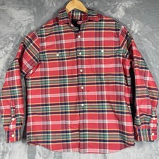 Polo Ralph Lauren Classic Fit Plaid Long Sleeve Button Down Shirt Men L Pockets