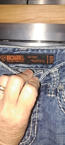 Boys Rock & Roll Cowboy Jeans Size 14R BB Gun Boot Cut Med Wash Rodeo Work - Picture 4 of 8