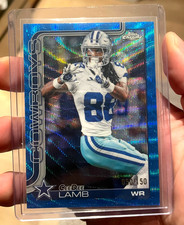 2025 Topps Chrome CeeDee Lamb #76 Blue Wave Refractor 50/150 Color Match NM