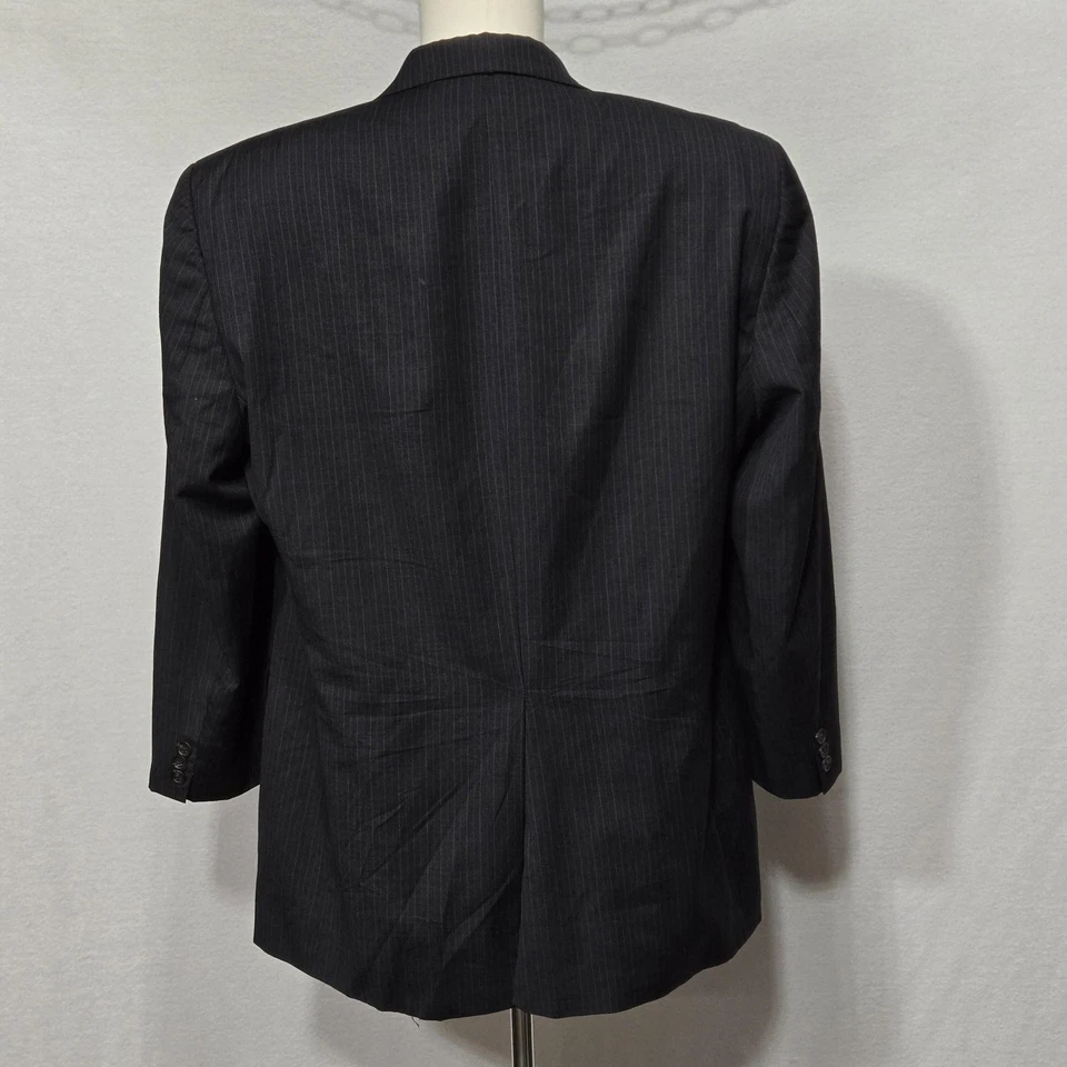 Chaps Ralph Lauren Blazer Mens Large Gray Pinstripe 2 Button Sport Coat - Image 4 of 4