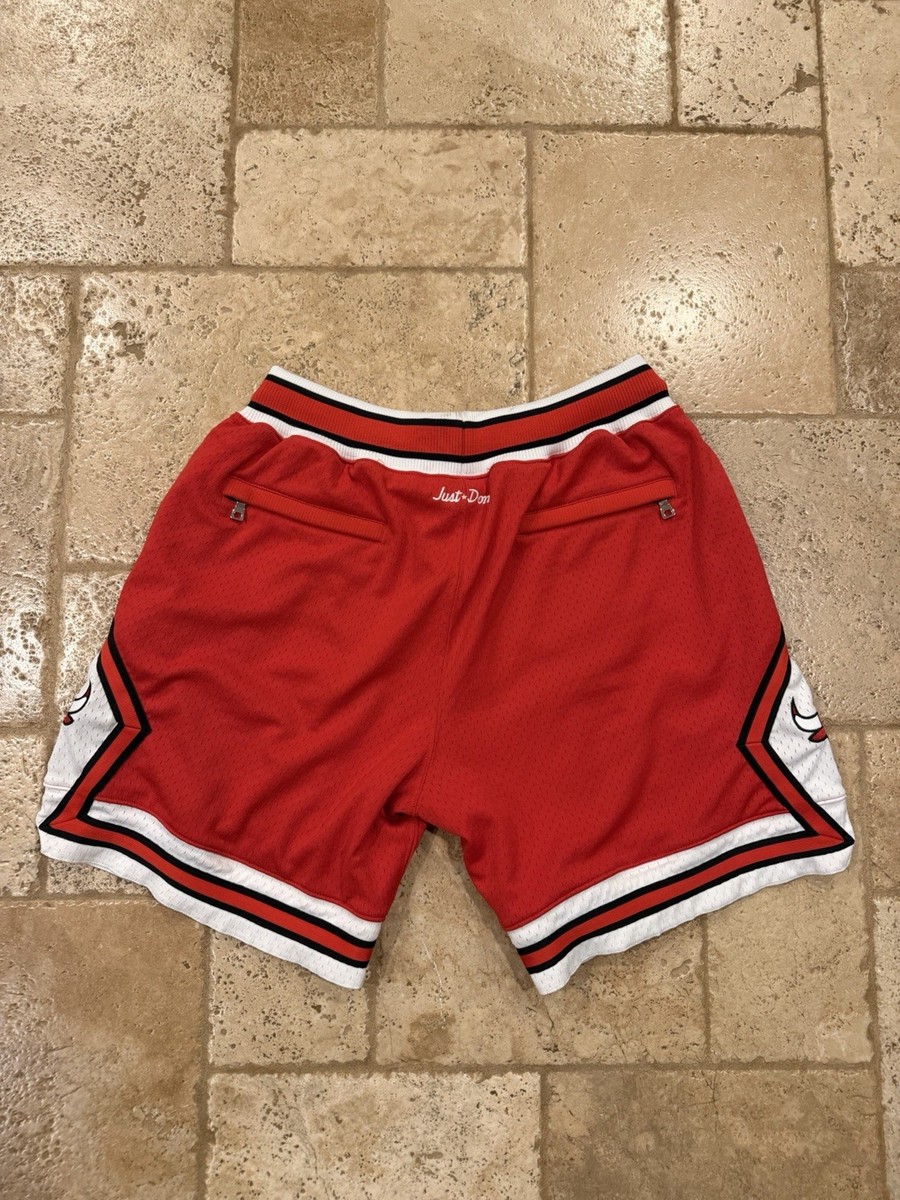 Just Don Mitchell & Ness Chicago Bulls Red Basketball Shorts View 3