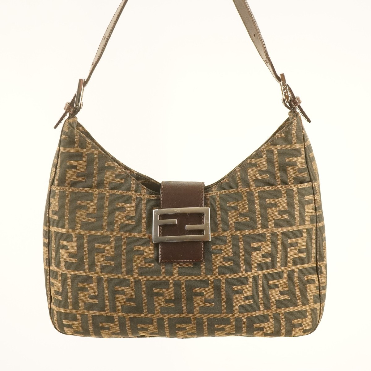 Fendi Brown Zucca Canvas Shoulder Bag- Free Shipping USA | eBay
