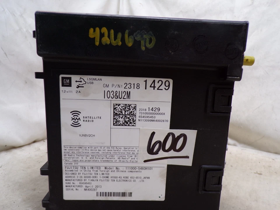 Receptor sintonizador de radio SAT 13 14 15 16 17 Buick Chevrolet Cadillac GM XTS 23181429 Foto 3 de 4