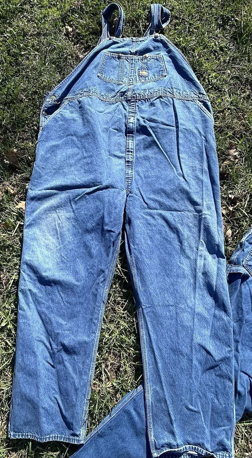 OshKosh B'Gosh 1993 Vestbak Denim Overalls 60x32 Farmer Union Made in USA VTG