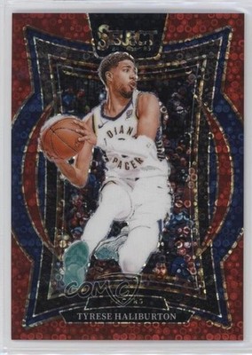 2024-25 Panini Select Concourse Red Disco Prizm 37/49 Tyrese Haliburton #64 07mp