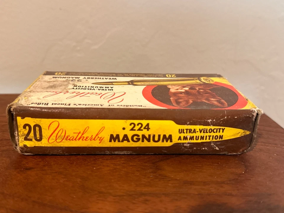 老式 Weatherby 空弹药盒 224 W.M. Fox #5 — 第 3/4 张图片