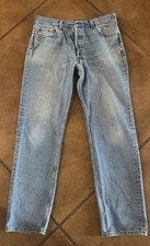 VTG Levis 501 Jeans Mens 34x33 Blue Light Wash Straight Button Fly 90s Y2K