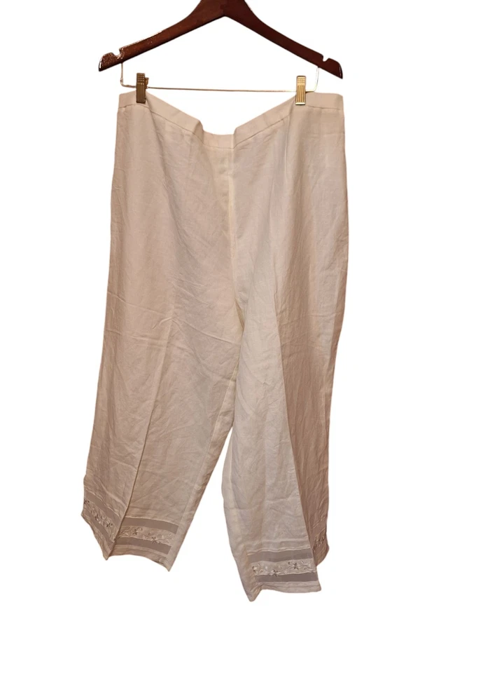 Conjunto de pantalones y blusa vainilla LOOK de lino Sherry Taylor de dos piezas nuevo talla grande 4X Foto 4 de 4