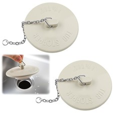 2 Packs Bathtub Stoppers - Bath Tub Stopper Drain Plug with 15" Stainless Ste...