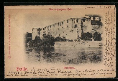 Ansichtskarte Halle a. S., Moritzburg, vom Wasser gesehen 1899 