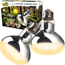 100W Reptile Heat Lamp Bulbs, 2 Value Pack, Daylight Basking Spot, 2025 G3, B...