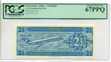 Netherlands Antilles - Muntbiljet 2 1/2 Gulden Note Superb Gem New 67 PPQ PCGS