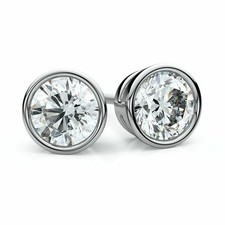 Round Shape 5.00Cts. Certified White Diamond Ring In 925 Silver - Tariffs Free
