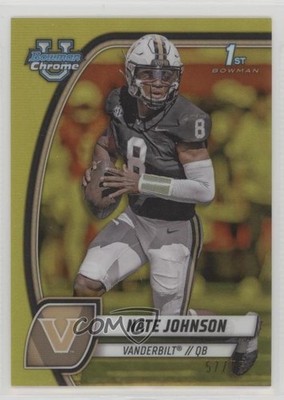 2024 Bowman U Chrome Yellow Refractor 57/75 Nate Johnson #135 0z0v
