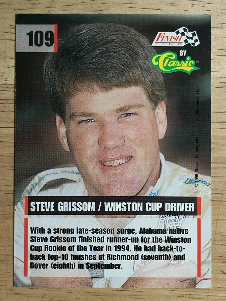 1995 Finish Line #109 Steve Grissom - Image 2 of 2
