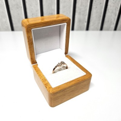 TJC Rotgold Zwillingsstern Ring - Sterlingsilber / natürlicher Diamant - Neu