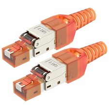 RJ45 Cat7 Connector Tool-Free Toolless RJ45 Termination Plug Reusable Shielde...
