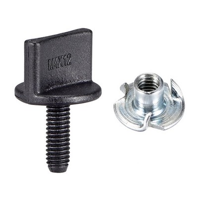 M4 x 12mm Thumb Screw with T Nut Plastic Screws Metric Thread 5 Pcs