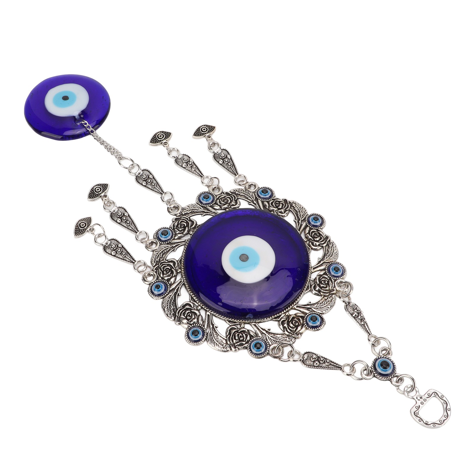 °Blue Eye Wall Hanging Ornament Unique Pendant Hollow Flowers Turkish Lucky Wall