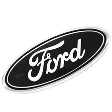 9 inch Oval Emblem 2005-2014 Ford F150 FRONT GRILLE/ TAILGATE 1PC BLACK & CHROME