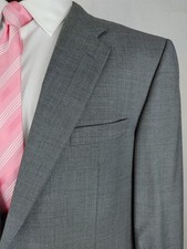 Hickey Freeman  Loro Piana Suit Jacket Mens 46L Blazer Gray Wool Sport Coat