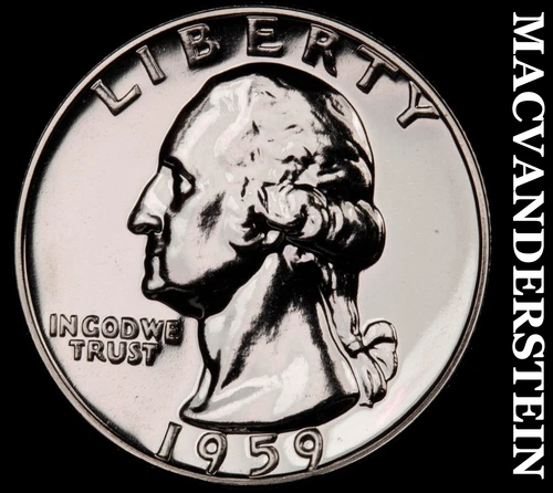 1959 Silver Washington Quarter - Choice Gem Proof  Lustrous  No Reserve  #G9424