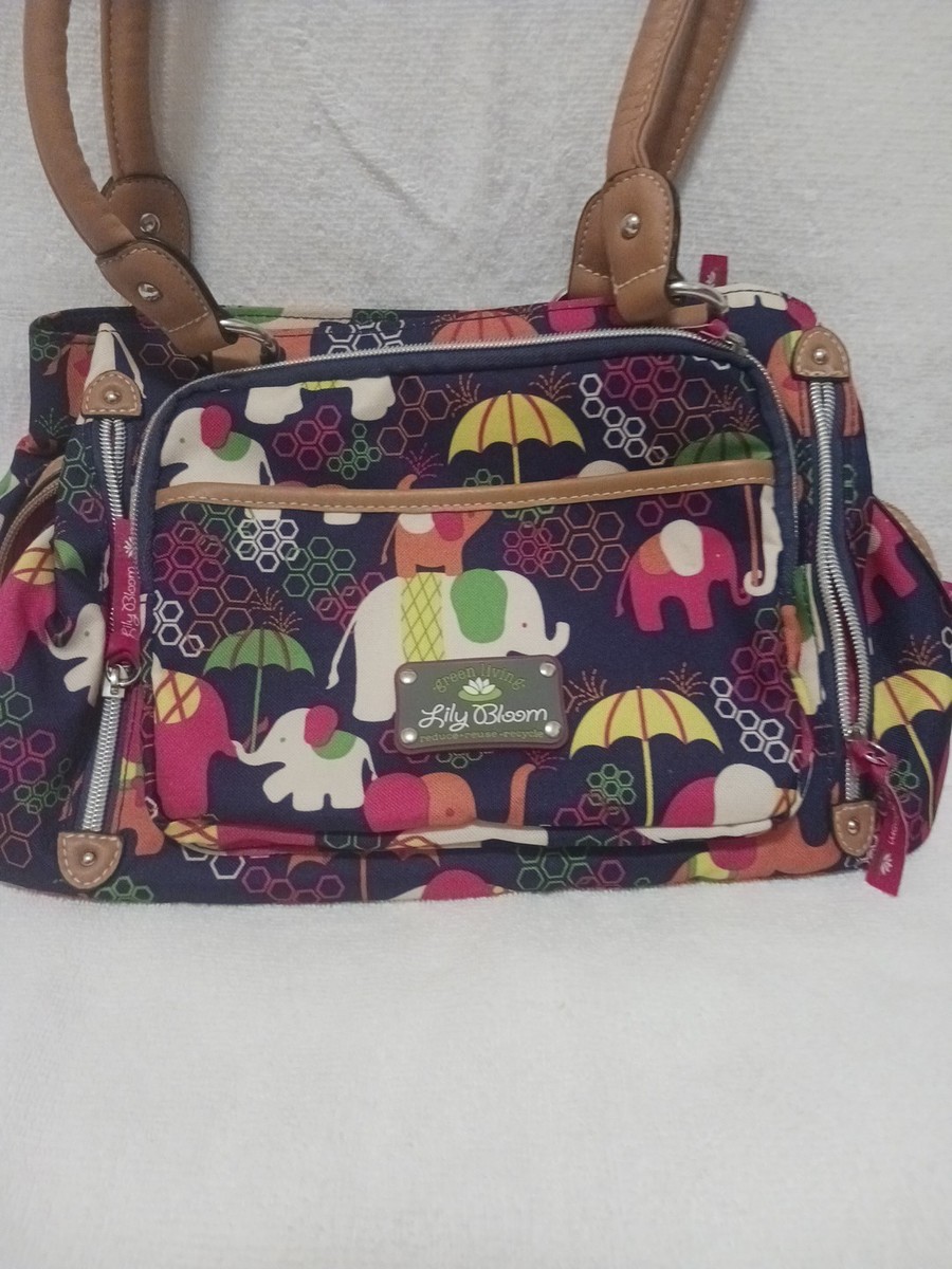 Lily Bloom Elephant Umbrela Design Mulicolor Purse Handbag View 2