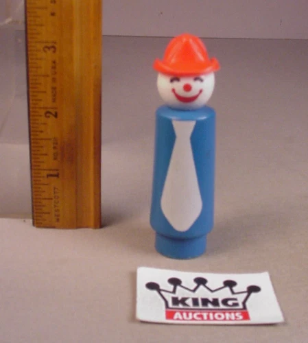 Vintage Fisher Price Tall Clown Little People figure Fire brigade 657 Circus
