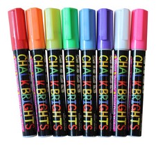 8 Liquid Chalk Pens – Reversible Tips for Blackboard, Glass, Windows & Craft