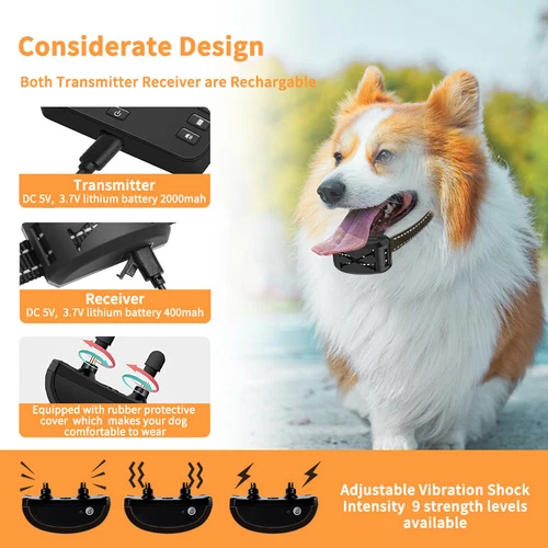 Electric Dog Fence System Wireless Hidden Pet Boundary Containment with 2 Collar - Picture 5 of 18