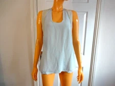 Winter Kate Light Green Racer Contrast 100% Vintage Silk Top Size Small UK8 NWT