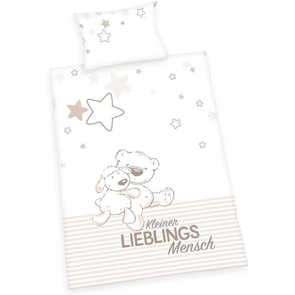 Пеленальный столик для новорожденных Lieblingsmensch Babybettwäsche 40x60+100x135 см Baumwolle бежевый