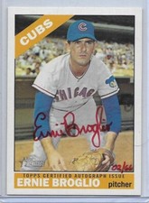 2015 TOPPS HERITAGE ERNIE BROGLIO AUTO SIGNED #ROA-EBR #D2/66 CHICAGO CUBS