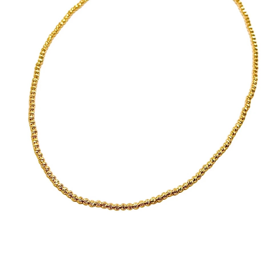 18K Goldkette mit Perlen – Damen Halskette – Italienisches Design - Bild 2 von 4