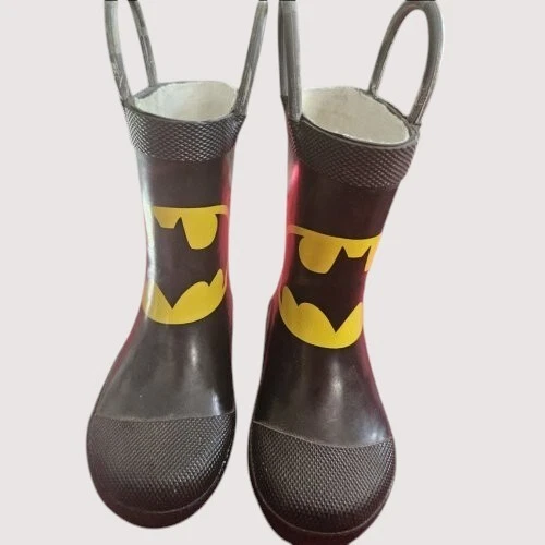 * Botas de lluvia impermeables Western Chief BATMAN negras niños pequeños talla 5-6 Foto 2 de 4