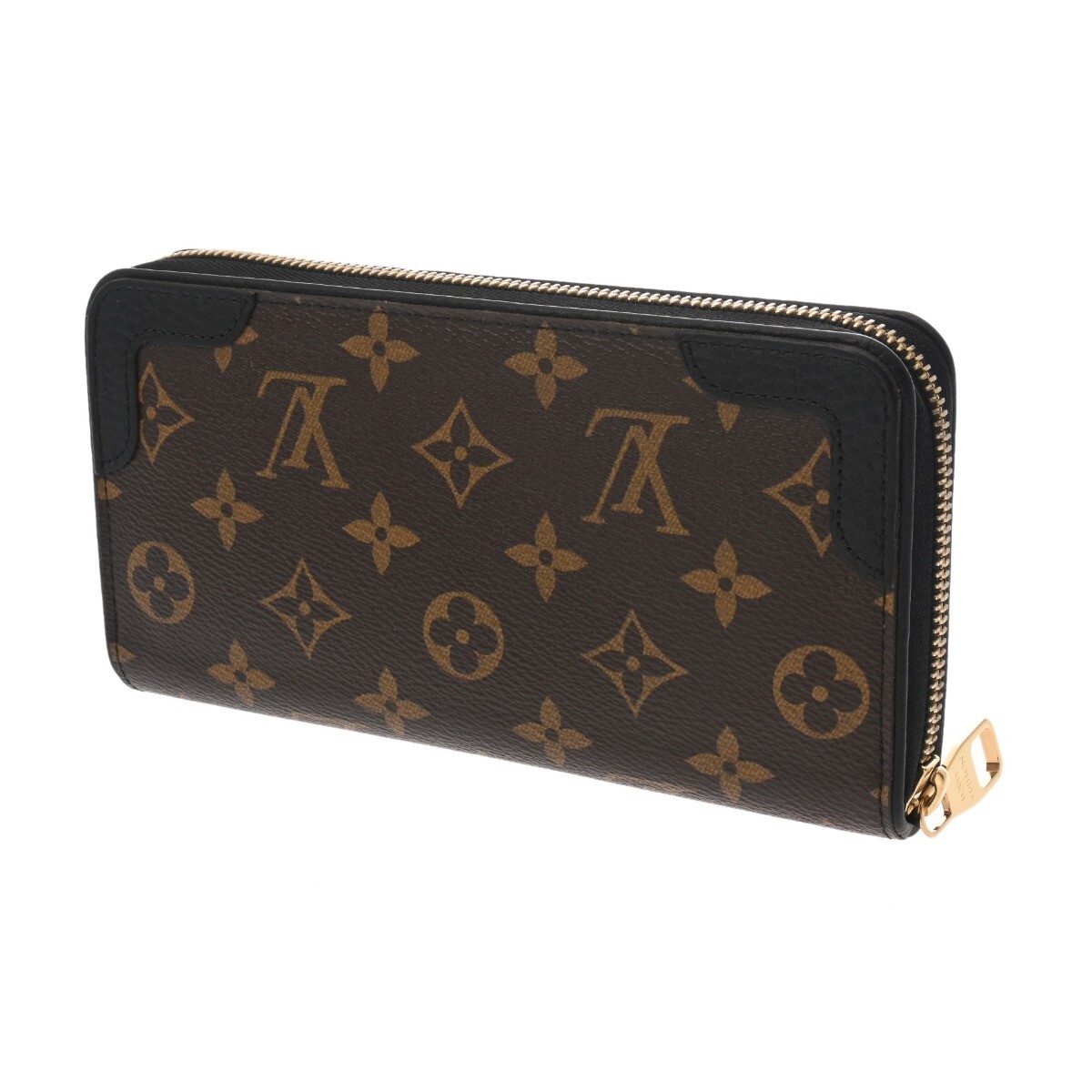 LOUIS VUITTON Monogram Zippy wallet Retiro Noir M61855