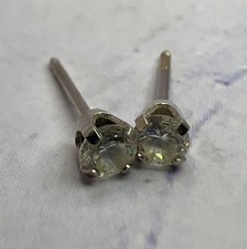 14k White Gold 2.8mm Cubic Zirconia Stud Earrings Pair