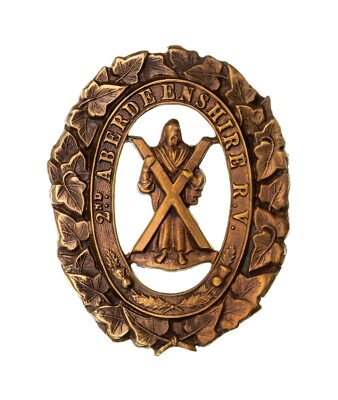 2nd Aberdeenshire Rifle Volunteers Cap Badge Brass Metal  