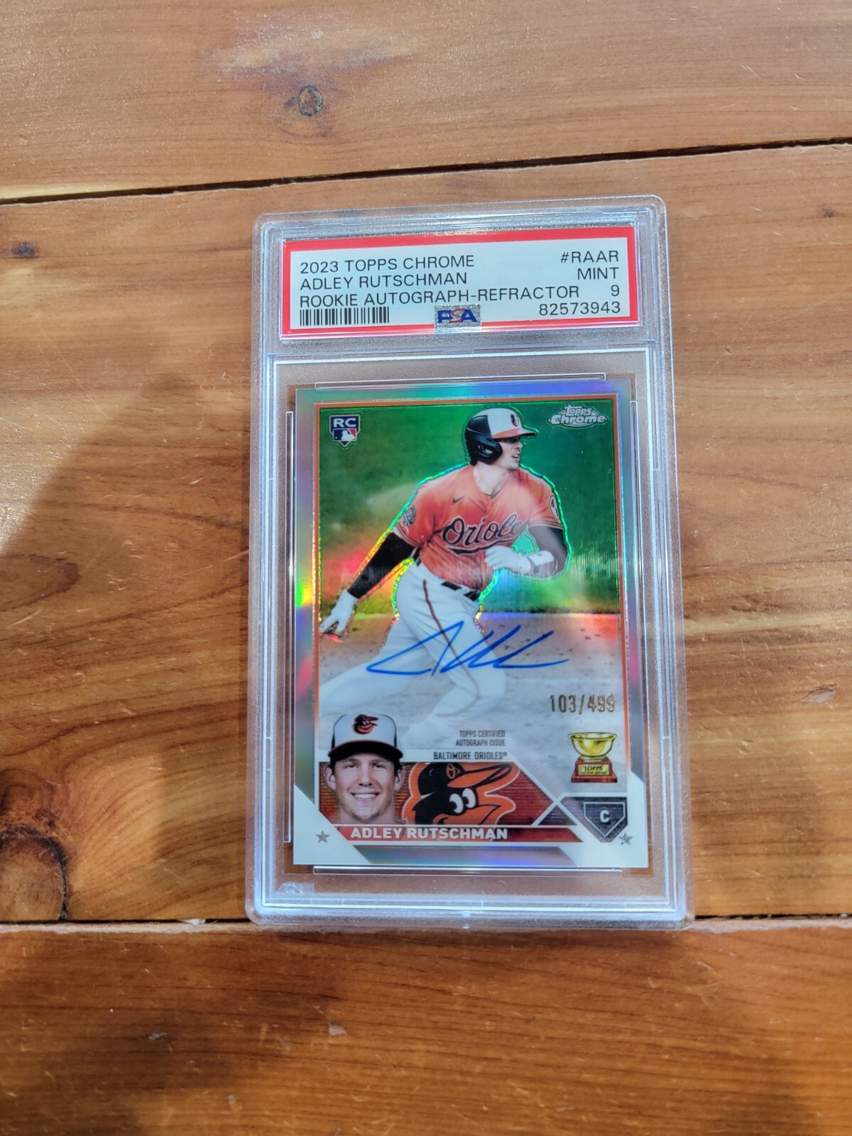 2023 Topps Chrome Adley Rutschman RC Refractor Auto # /499 PSA 9 !! 🔥🔥