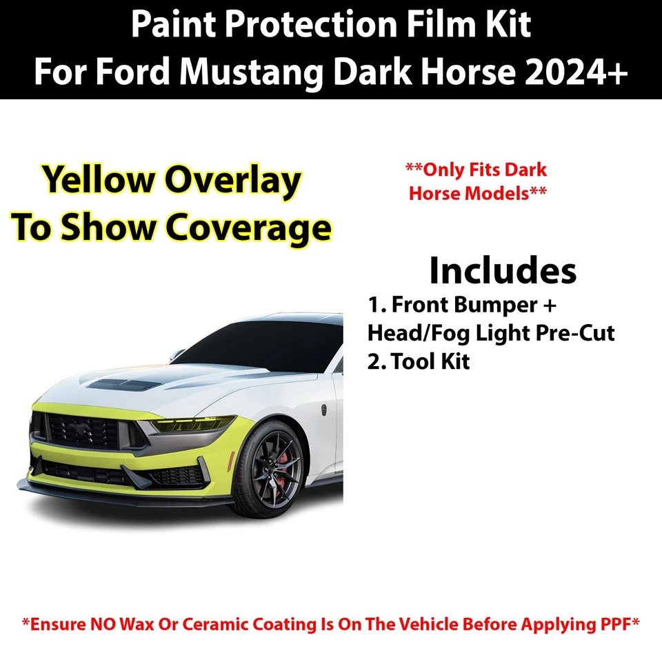Предварительно нарезанная защитная пленка прозрачный бюстгальтер PPF для Ford Mustang Darkhorse 2024+ - Изображение 2 из 4