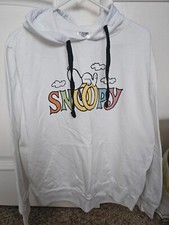 Peanuts White Snoopy Pullover Hoodie Large 42-44 Peanuts Snoopy Unisex