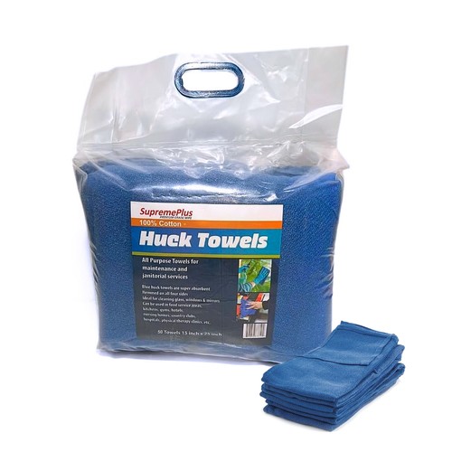 New Blue Huck Towels For Cleaning - 15x25 inch Multi Purpose Wiping Towels - Picture 10 of 16