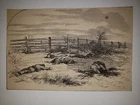 Battle of Antietam Maryland Scene F Civil War 1862  HW Sketch RARE!