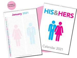 2021 His and Hers Couples Calendar - January to December ...